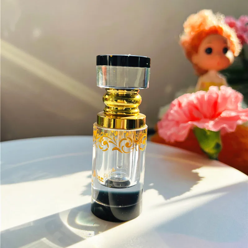 Wholesale Cylinder Shape Mini Arabic Perfume Oil Fragrance Empty Crystal Attar Bottle 3ml