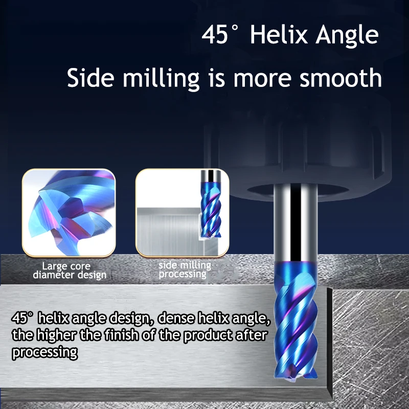 Carbide Endmill 4 Flutes Square 10mm Ball Nose Endmill HRC63 CNC Machine Tools Milling Cutter Fresas in stock