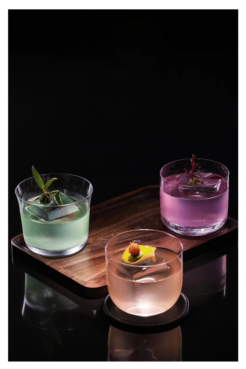 Cocktail glass Creative glass drinking Handle-less cups Thicken the whiskey glass Juice cup
