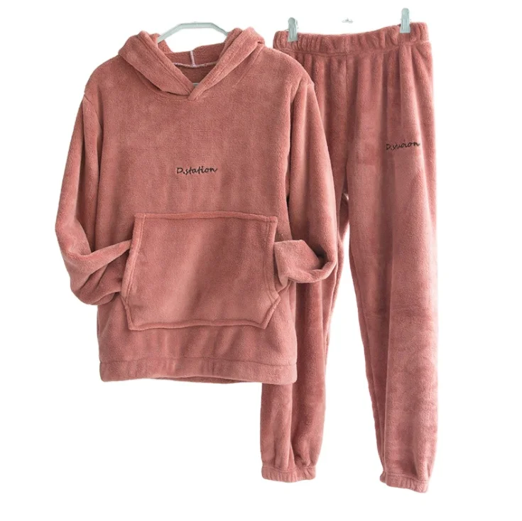 Design Luxury Super Soft Custom Women Men Flannel Sherpa Fleece Pajamas Two Pieces Sleepwear Pajamas Set For Home