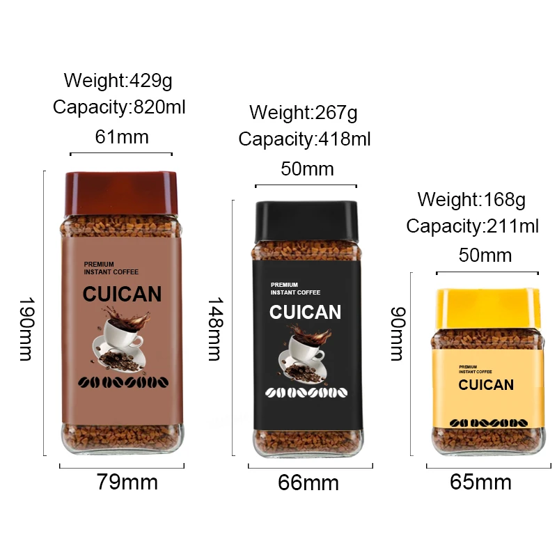 800ml Compensating bottle Glass Pepper Coffee Beans Jar Grain Seasoning Glass Spice Storage Mill Bottle Food Storage Glass Jar