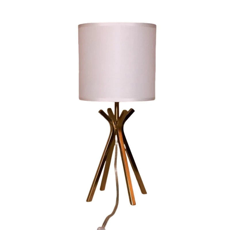 Modern Small  Gold Metal Base Table Lamp For  Living Room and Bedroom Desk Lamp with TC Fabric Shade