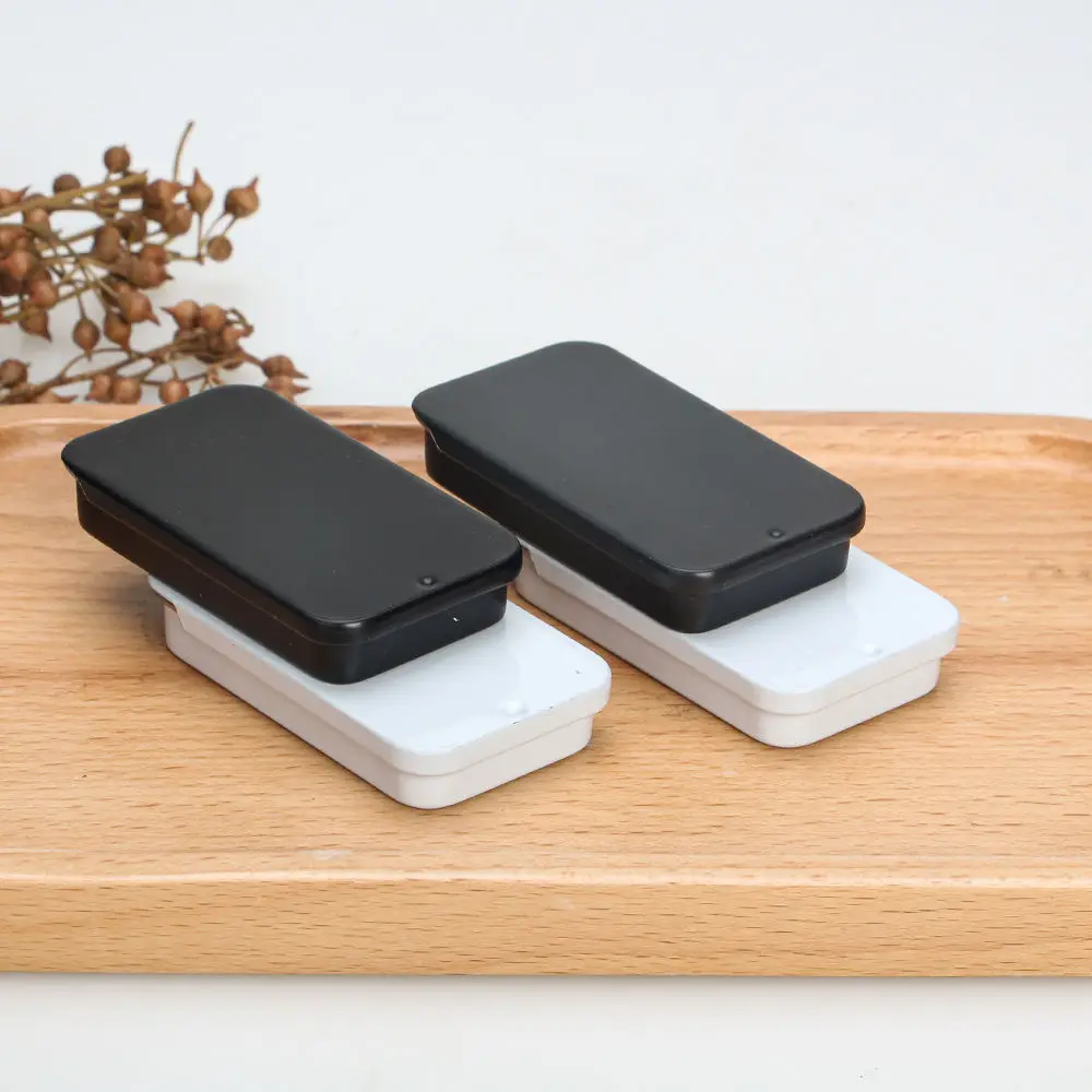 Wholesale black and silver -colored square aluminum tin boxes can be packed for tea
