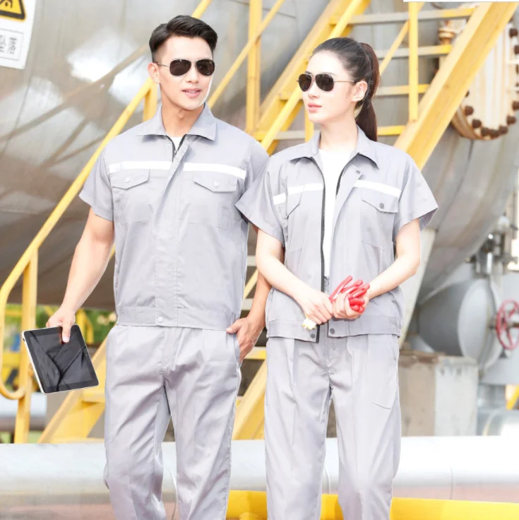 Wholesale short sleeve work clothes uniform unisex clothing work clothes T shirt+ pants working suit