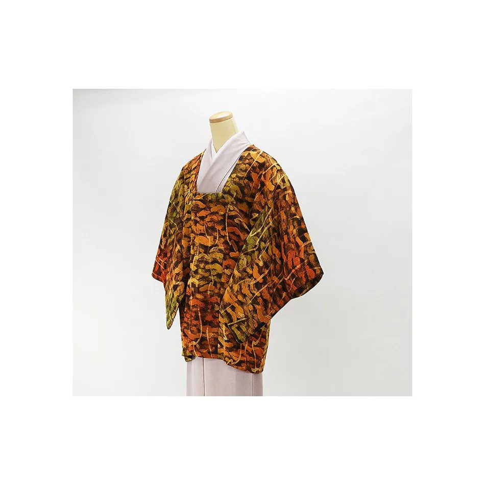 Elegant Silk Kimono Coat Japanese Traditional Asian Clothing