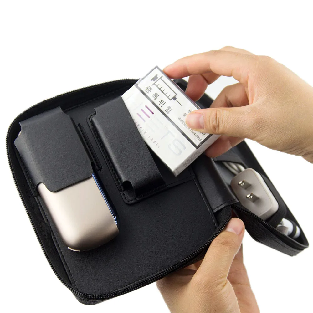 Black Brown Leather Pouch for iqos 3 Duo Case Accessories Protection Cover For Iqos Iluma Prime Cigarette Case