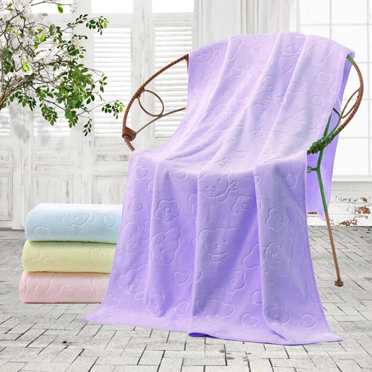 Nano microfiber bath towel, quick-drying embossed beach towel factory customization