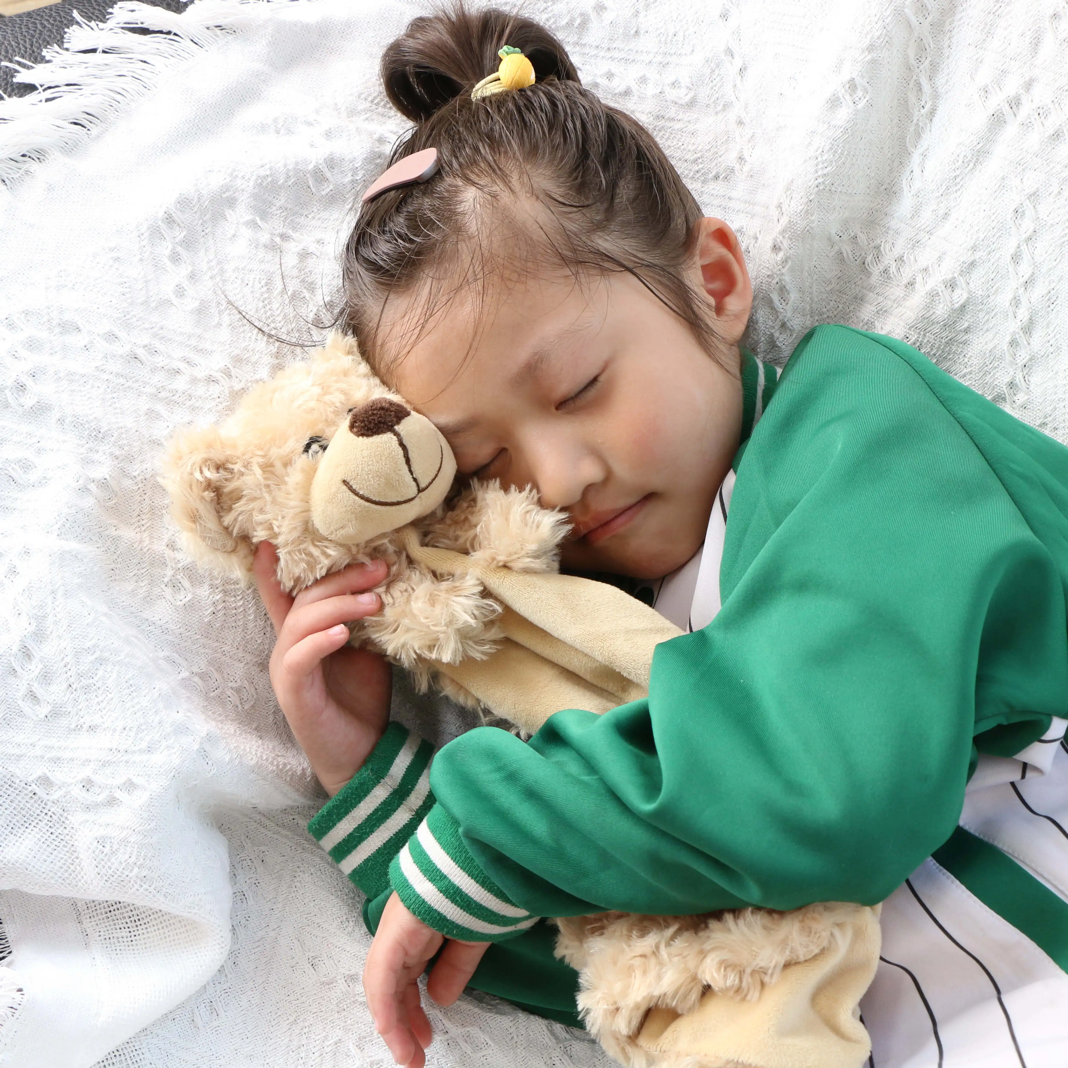 Cartoon baby comfort ODM to sample custom design sleep doll animal skin friendly sleep bear soothing towel plush  toy