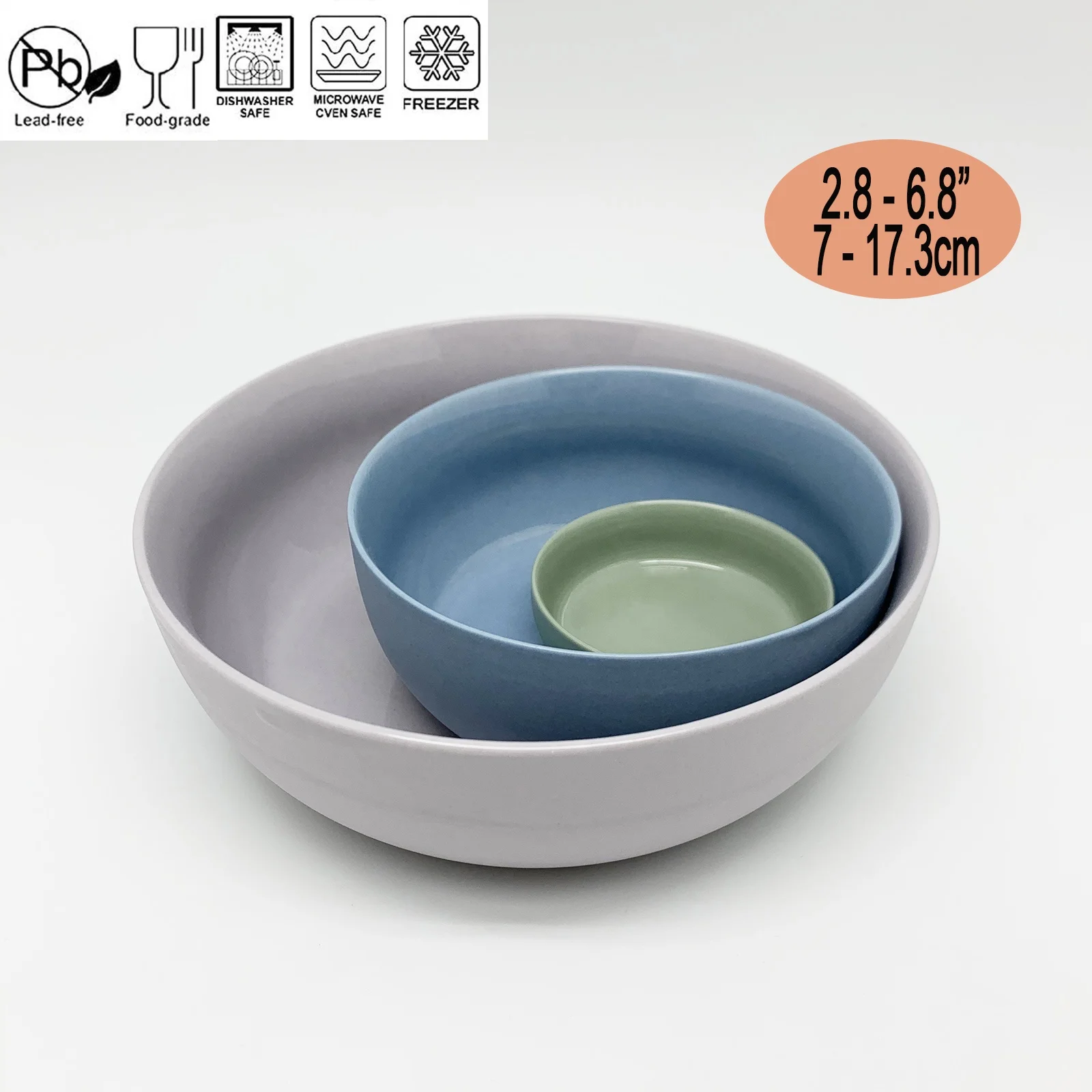50ml 350ml 780ml Restaurant Hotel Ceramic Bowl Soup Bowl Salad Bowls Set