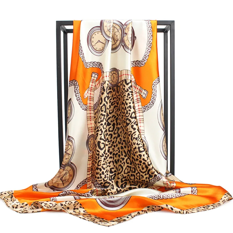 40 Styles Fashion Customized Screen Digital Print 90*90cm Women Square Silk Scarf
