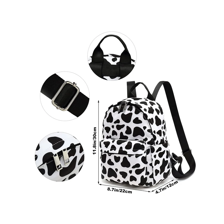 Waterproof Custom Large Capacity Stripe Cow Print Travel Hiking Casual Mini Backpack For Women