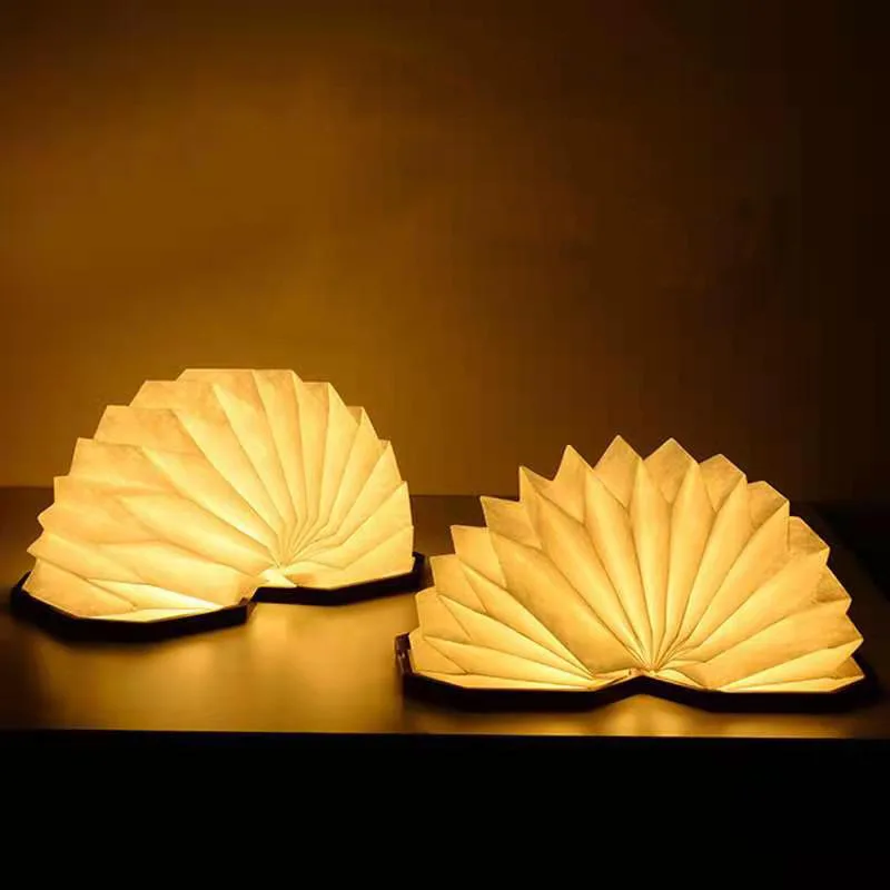 Book Lamp Folding Portable Desk Light Novelty Led Paper Lantern With Usb Recharging
