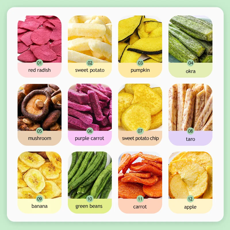 Здоровые закуски VF Okra вакуумная жаровня высокое качество сушеные овощные чипсы