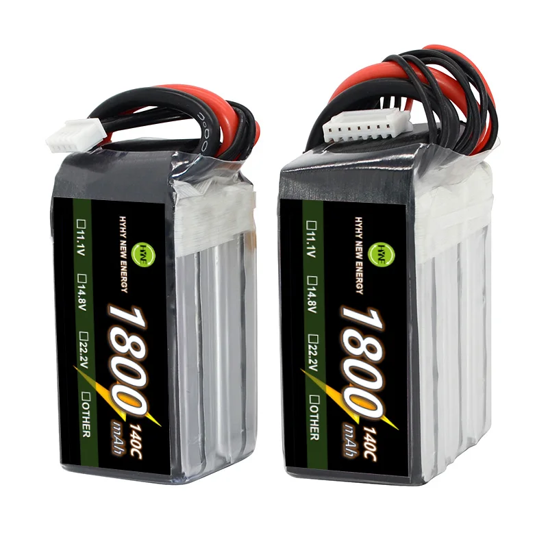 rechargeable grade A+ high discharge rate 120C 11.1V 14.8V 22.2V 1800mAh fpv racing drone OEM lithium ion polymer lipo battery