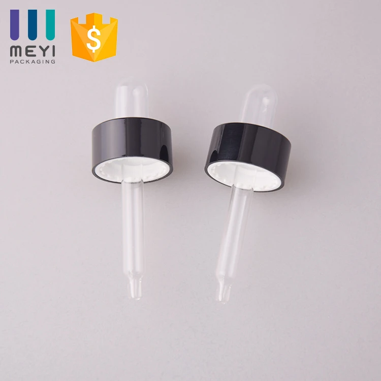 Customized color aluminum closure Glass dropper cap with pipette 18mm 20mm with PVC bulb