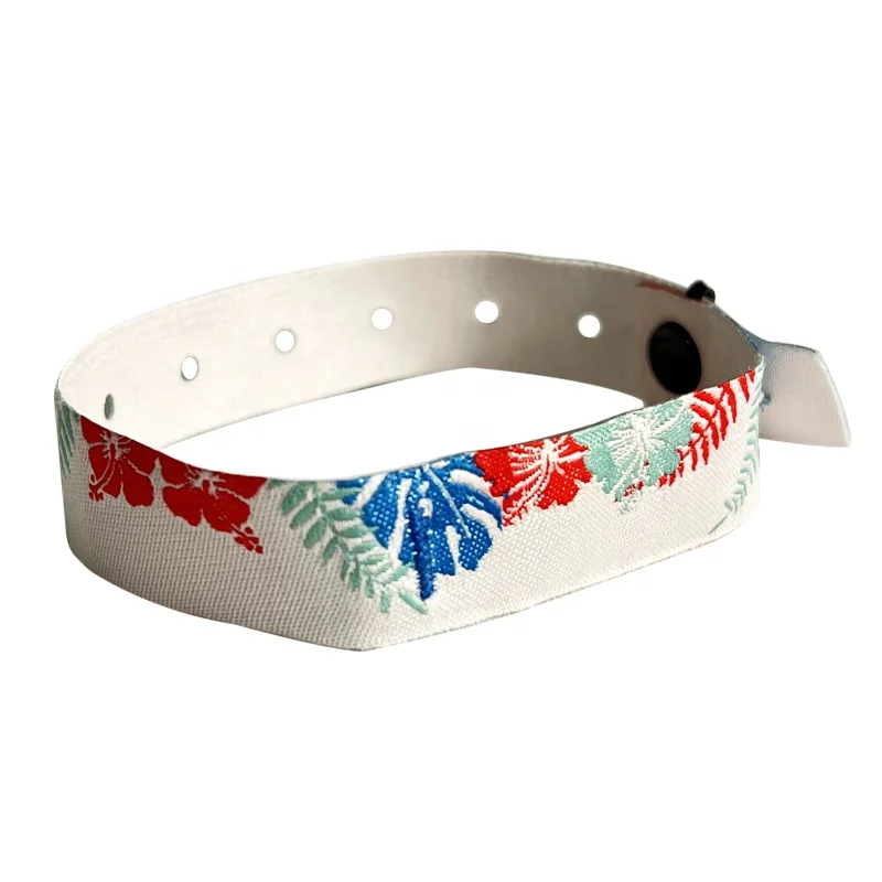 New Productldeas Polyester Adjustable Double Chip Smart NFC Bracelet  And Readers RFID double woven wristbands In Halloween