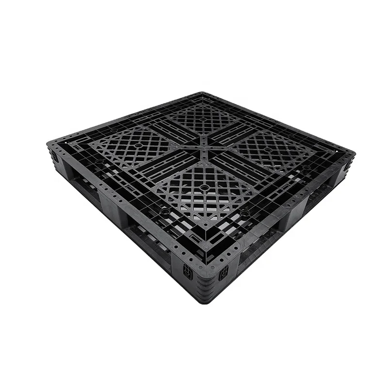 OEM Plastic Pallets Light Cheap Wholesale Price Black Export Fork Pallet HDPE Recycled Warehouse Industry Plastic Pallet Prices