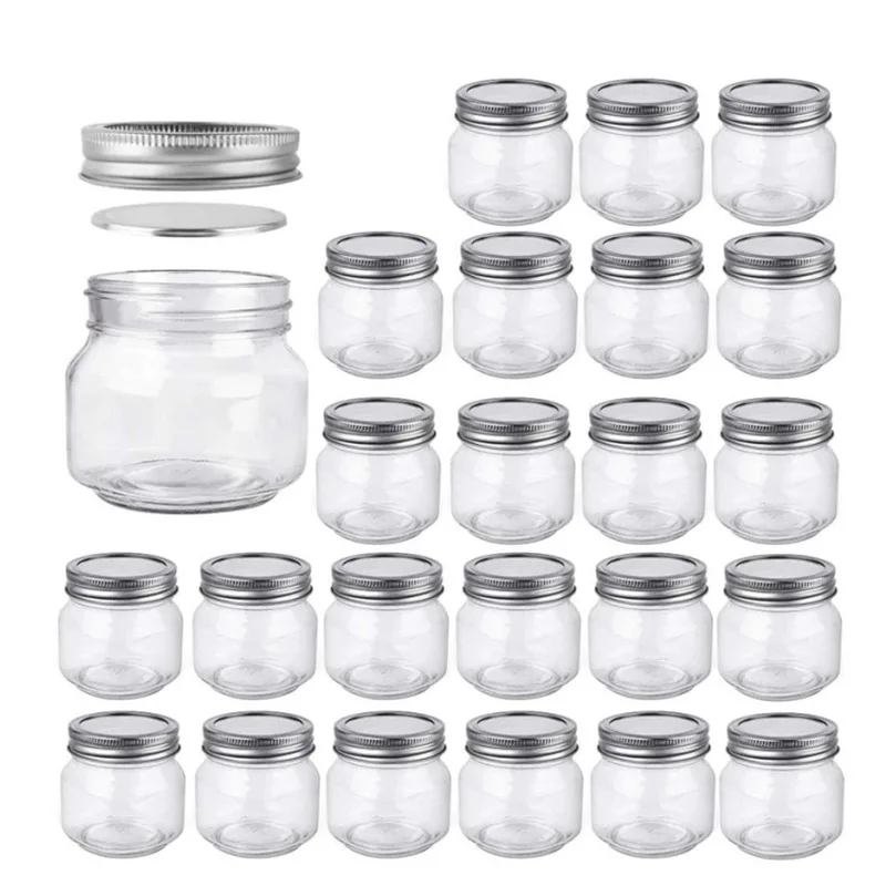Food-Grade 8oz 250ml Glass Mason Jar Canning Food Storage With Metal Lid Container for Honey Jam