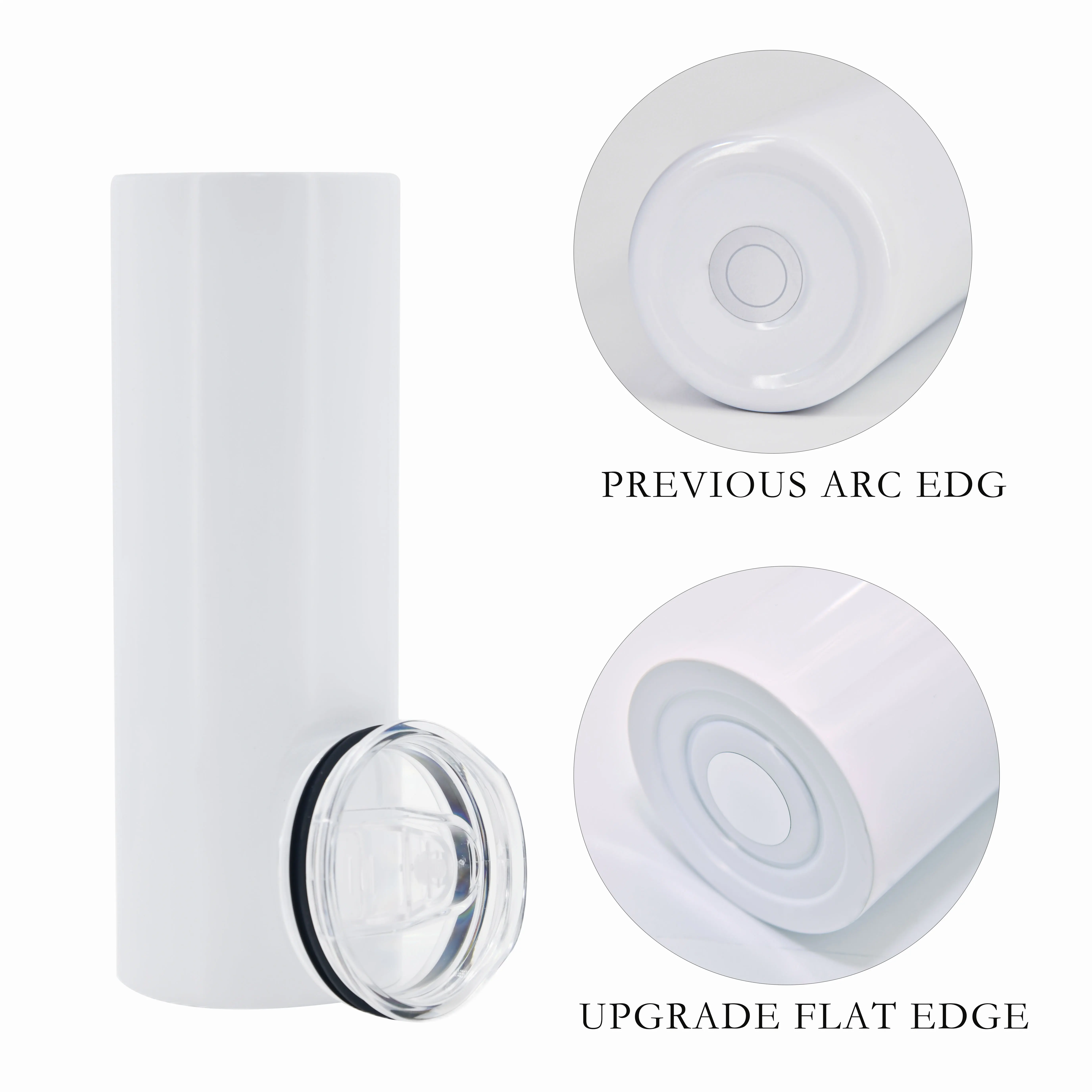 Us Warehouse 20Oz Straight White Blanks Tall Skinny Sublimation Right Angle Flat Edge Arc Double Walled Tumblers For Sublimation
