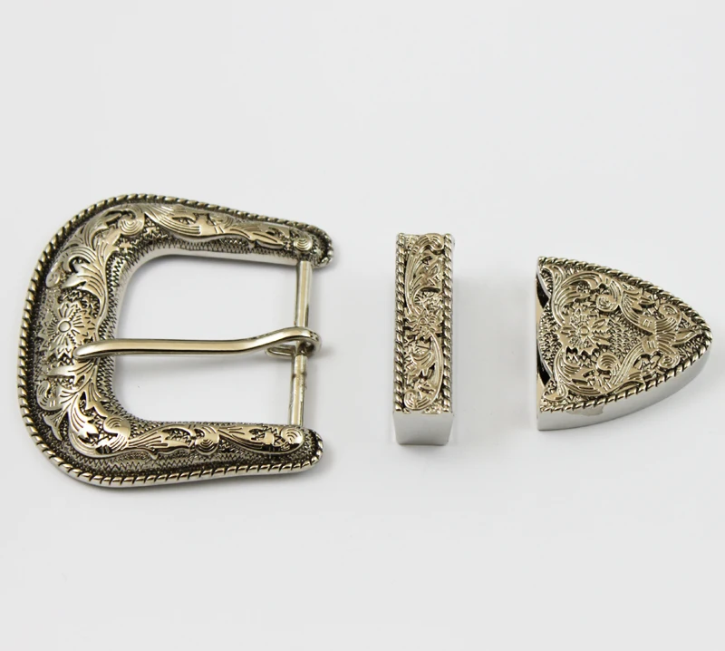 Factory sale various widely hot sales 3 piece western belt buckle set