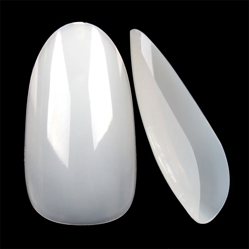 Acrylic Single Size Oval Shape Medium Length False Nail Art Tips Display Practice Fingernails Bag Package Finger ABS French