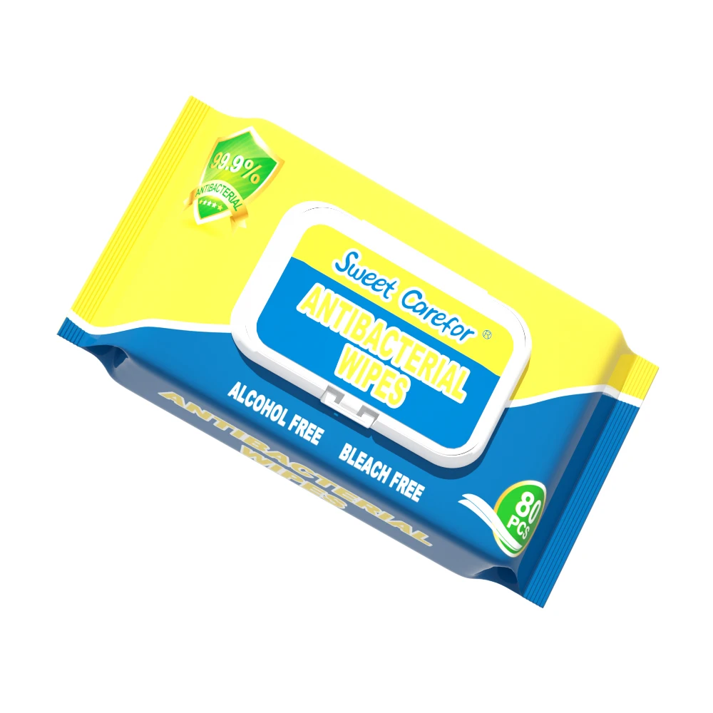 80pcs Antibacterial  Wipes Alcohol Free Disinfecting Wipes Medical Care Antiseptic Wipes
