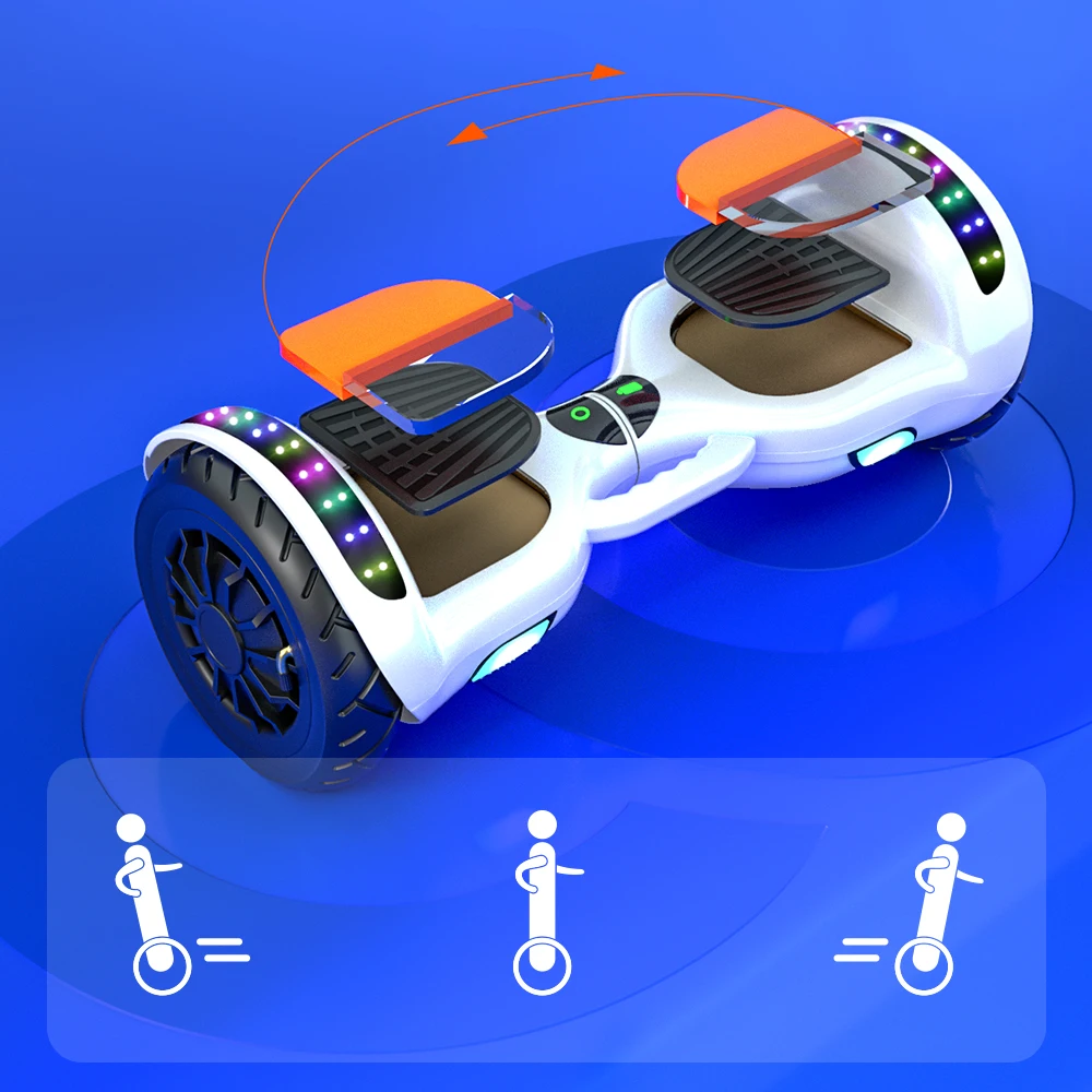 ZT 6.5 Inch Smart Self Balancing Adult Children Balance Scooter Led Lights Hover Board With BT