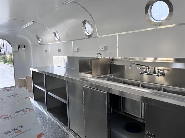 20ft large airstream towing truck mirror stainless outlook big trailer outdoor vending business service mobile truck