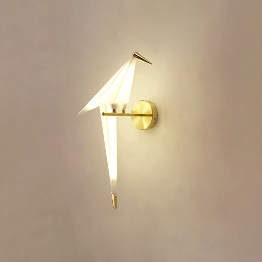 IP20 iron led indoor decorative design wall mounted reading lamps nordic led origami single bird shape wall lamp decorative