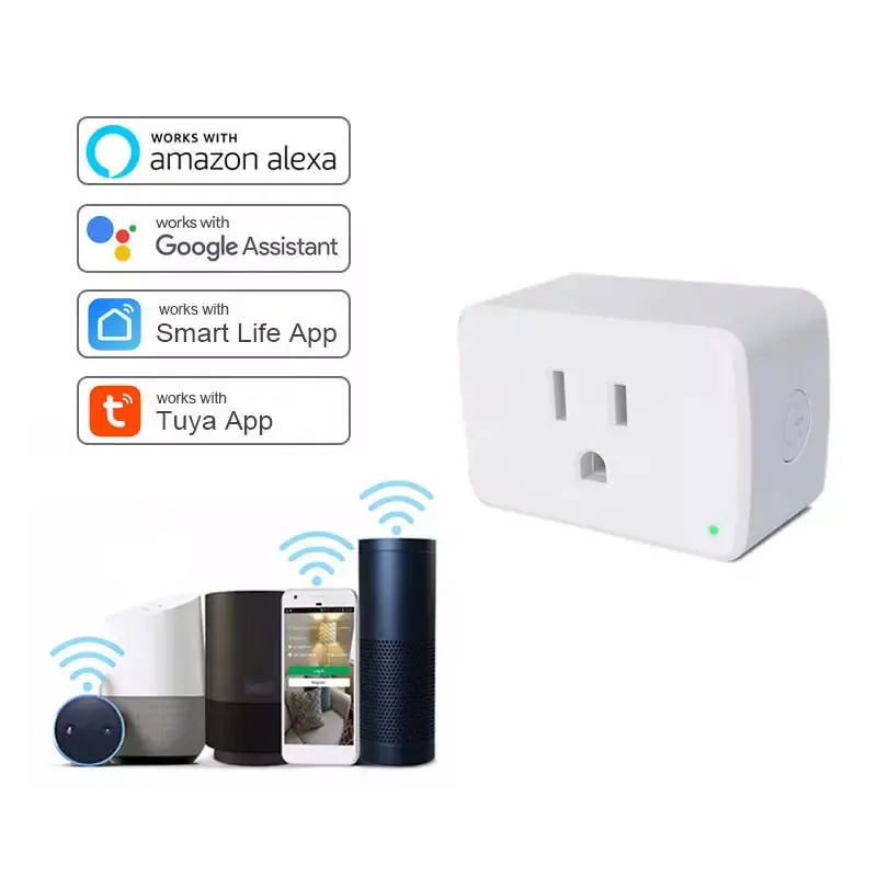 US 13 amp multifunction universal power three pin smart home flat connectable wifi timer electric plug