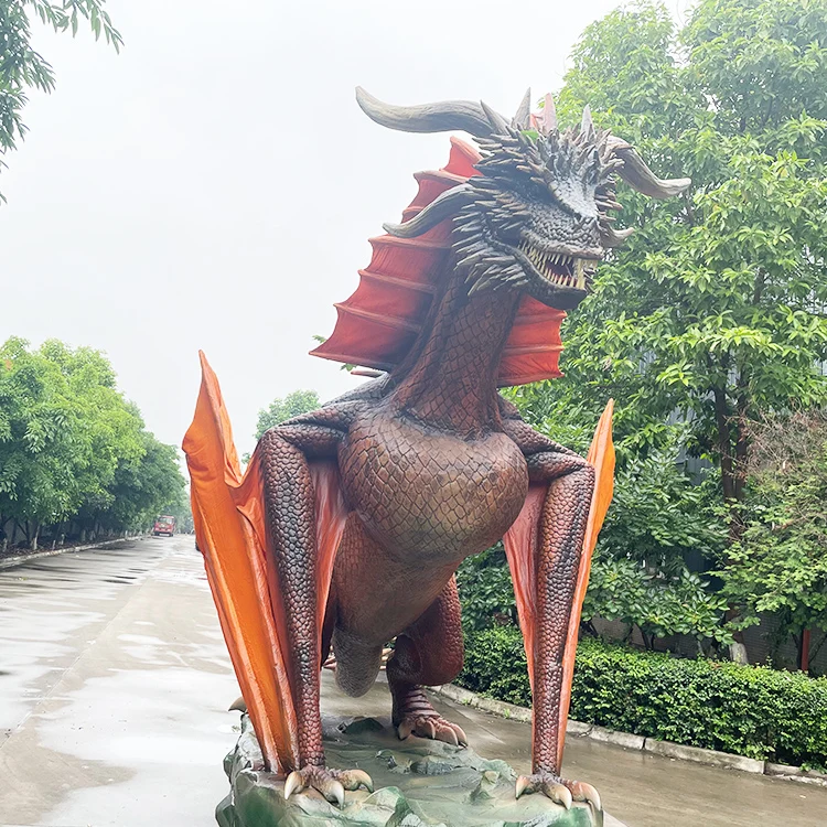Artificial Mechanical Dragon Model Large Animatronic Dragon Statue for Sale