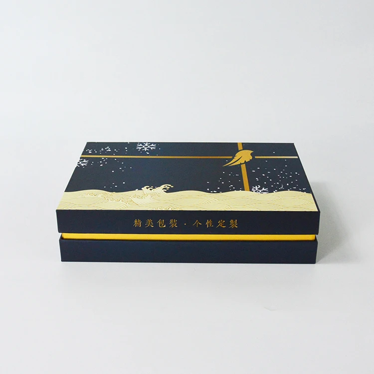 custom logo rectangle shaped rigid cardboard gold black white baby newborn gift 3D puzzles clothing paper packaging box with lid