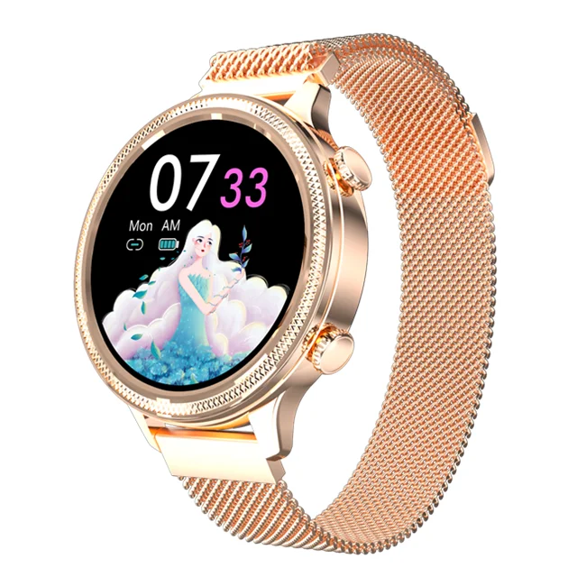 2021 поставщик OEM стальной металлический ремешок KW10 Plus мониторинг сна мониторинг сердечного ритма женские умные часы Смарт-часы