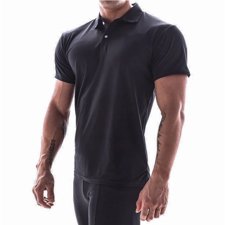 
Wholesale Manufacture Custom Logo Mens Gym Polo T Shirt Workout T shirt 