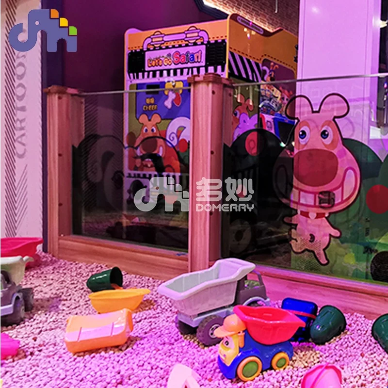 Domerry Custom Indoor Playground Amusement Equipment Soft Play Sand Pool with Real Wood Grain for Kids