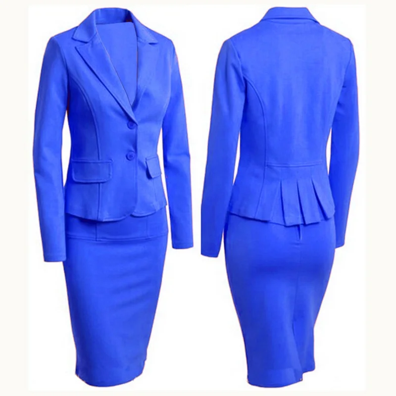 2021 Winter Long Sleeve V Neck Casual Solid Color Pocket Button Elegant Office Formal Women Two Piece Suit