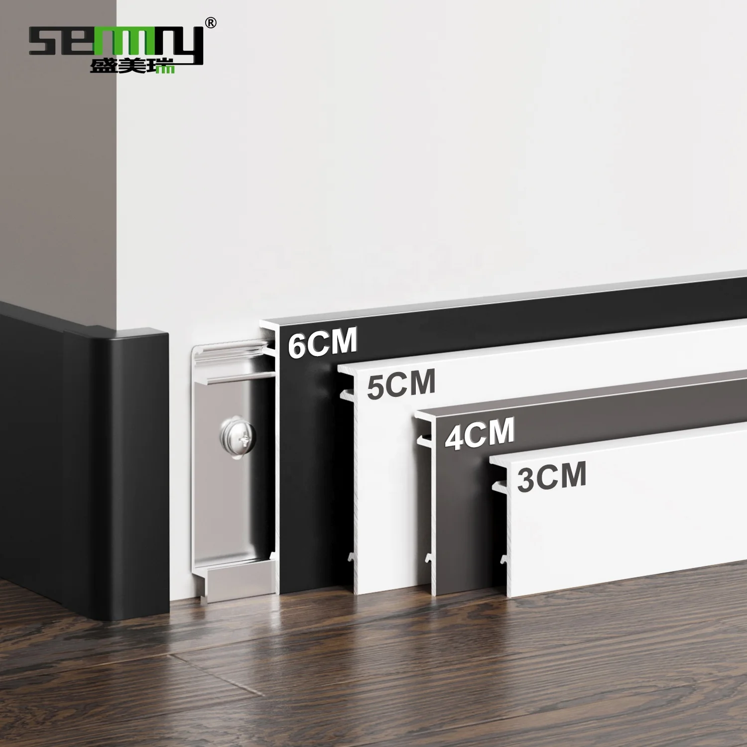Wholesale aluminium alloy skirting with snap-in design Aluminium profile for quick and easy installation Acts as wall decoration