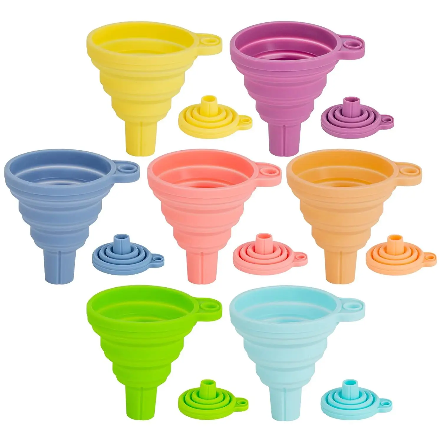 Portable Kitchen Folding Funnels Food Grade Gadget Silicone Funnel Collapsible Funnel for Filling Water Bottle Liquid