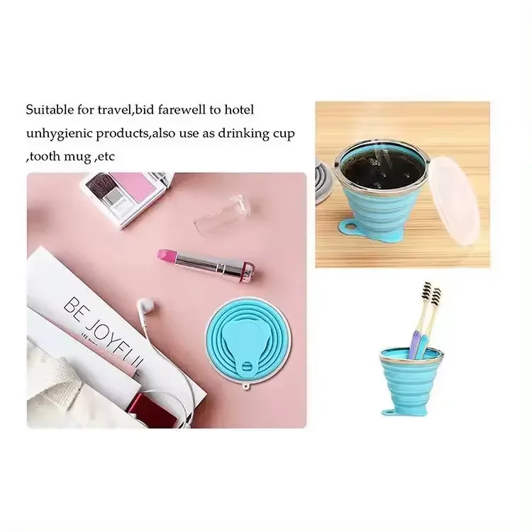 Outdoor High Quality Silicone Collapsible Coffee Cup Retractable Foldable Silicone Water Cup Folding Cup For Travel