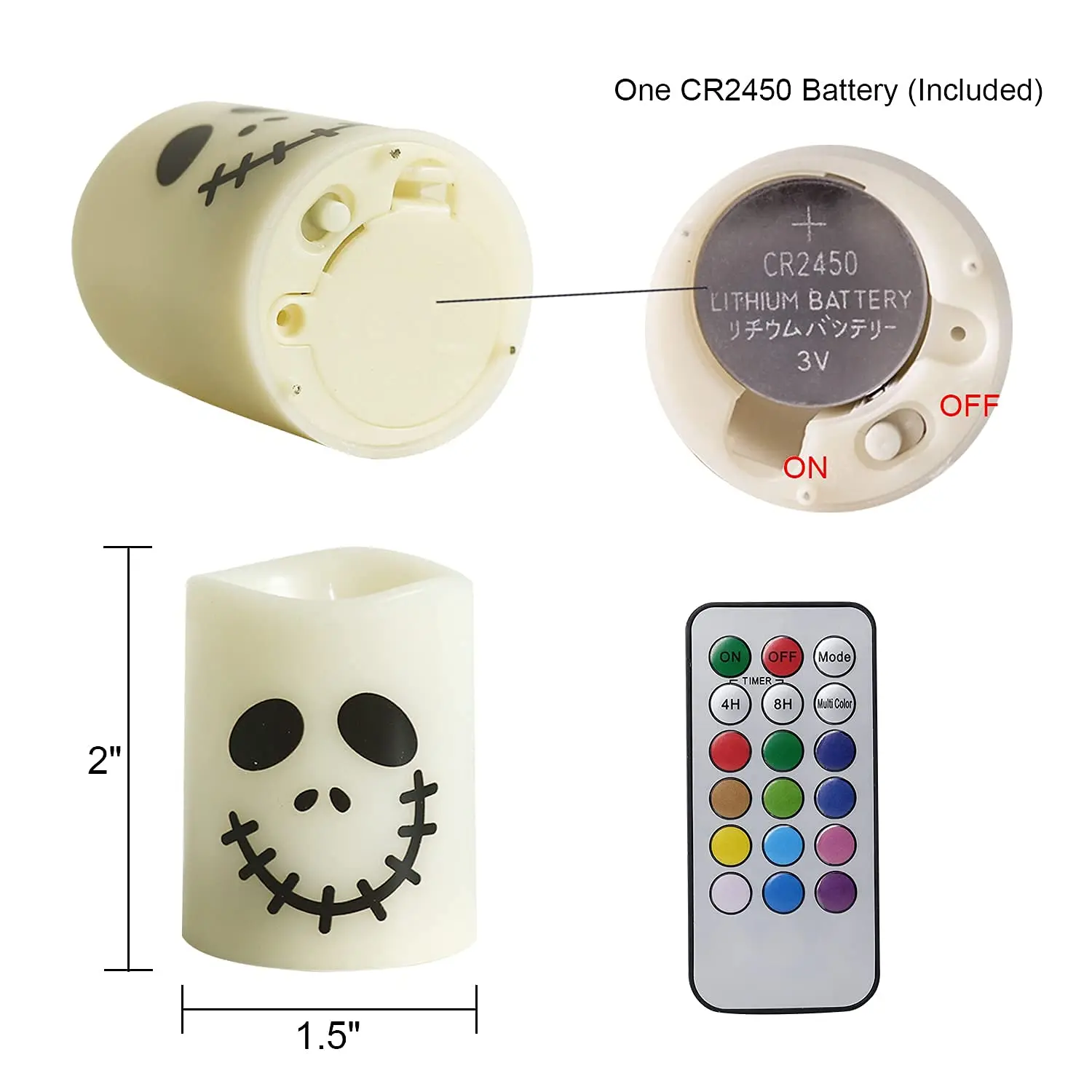 Halloween Flameless Votive Candles Color Changing with Remote Timer Battery Operated LED Candles for Halloween Home Decoration