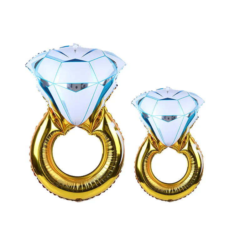 New Diamond Ring Balloons Aluminium Foil Balloon Helium Ball Wedding Valentine Day Engagement New Year Party Decoration Balloon