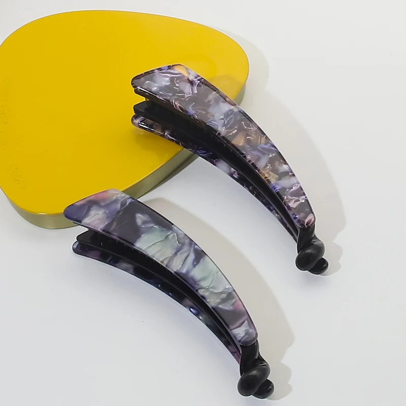 classic black and white flower hair accessories banana clips for women pastel hair clips twisting acetate channel hair clip lady