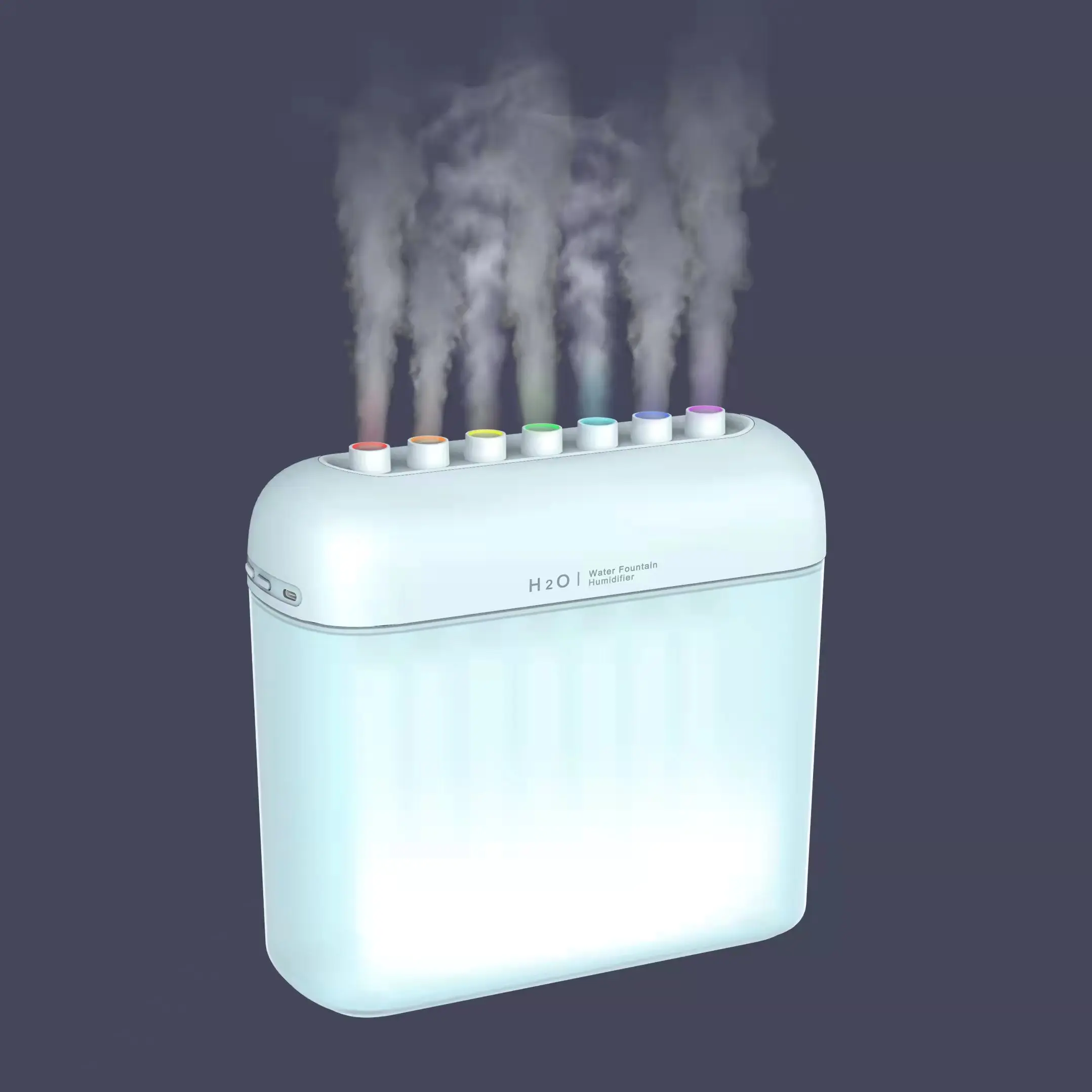 USB Charging Water Fountain Design Strong Mist Output 7 Colors 3L Ultrasonic Air Mist Humidifiers