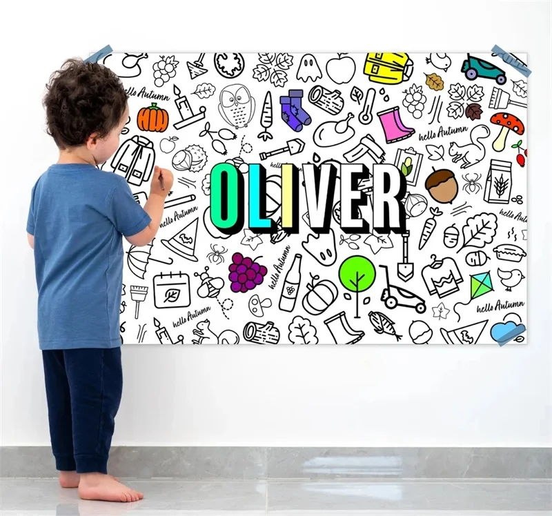 Popular 30*300cm Cartoon Graffiti Scroll Children Art Drawing Roll Paper for Kids