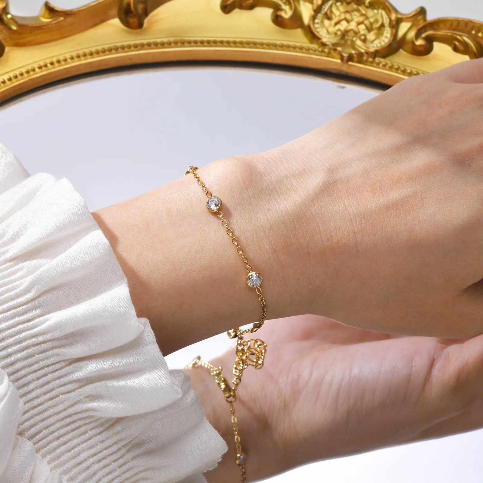 BR489 Tarnish Free diamond tennis bracelet Wholesale Italy Link Chain Jewelry Woven Twisted Adjustable Chain Bracelet