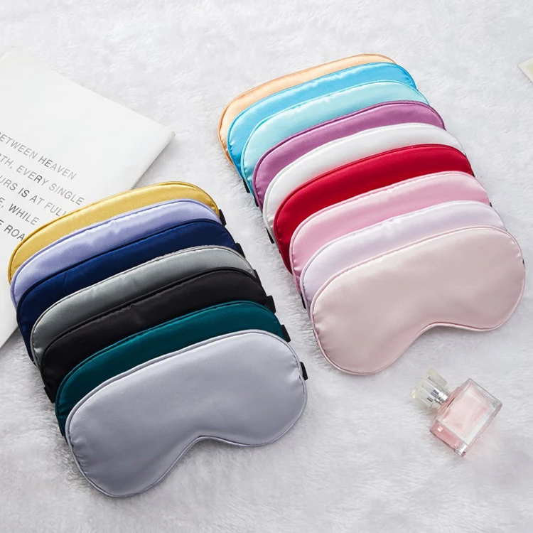 Soft Travel Sleep Eye Masks Silk Eye Cover Soft Satin Blindfold Elastic Strap Night Eye Shade for Women Men