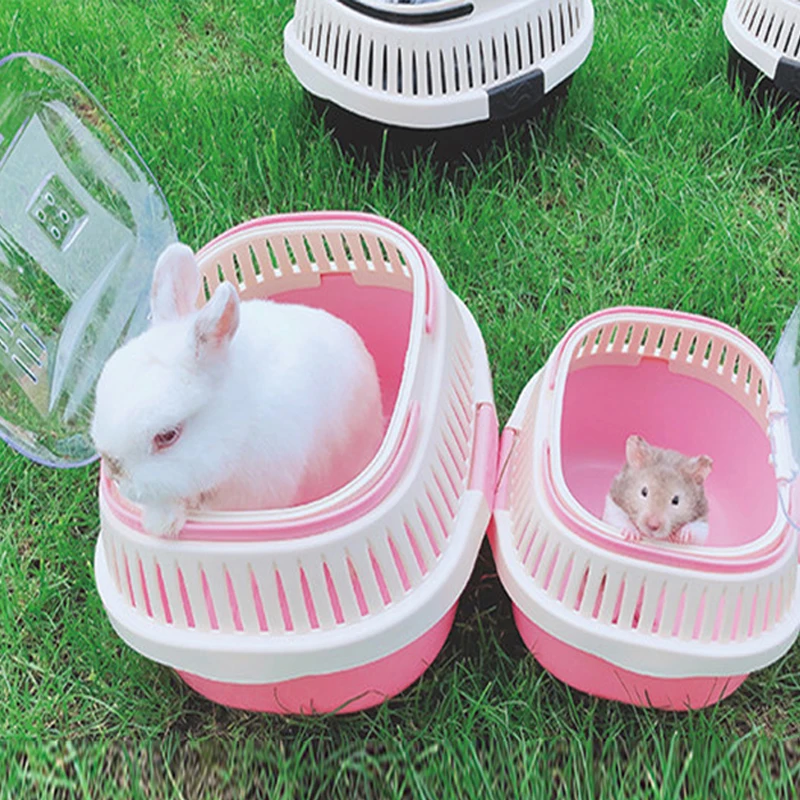 Wholesale Portable plastic pet cages rabbit hamster carrier portable