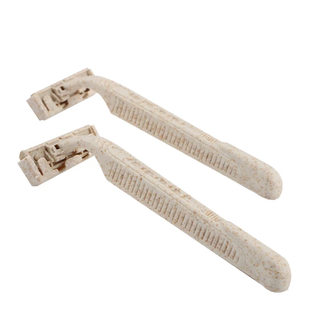 Wheat Straw Manual Shaver Disposable Razor Two-layer Blade For Hotel And Accommodation