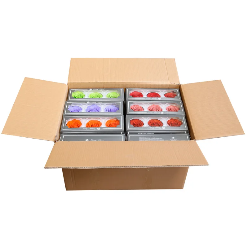 Preserved Flower Chinese Factory Direct Delivery Everlasting Flower Head Preserved Roses