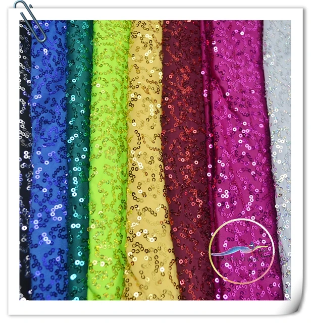 Glitzy Embroidery Sequin Fabric children dancewear Sparkly Fabric For Clothing Making Party Events costume fabrics